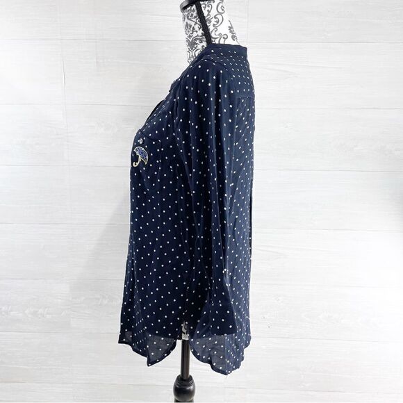 Anthropologie Maeve Umbrella Polka Dot Button Down Top - Picture 6 of 8